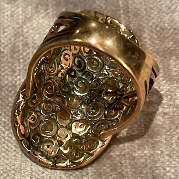 Vintage Bronze King Tut Egyptian Ring size 7.5 by Sajen - Picture 3 of 9